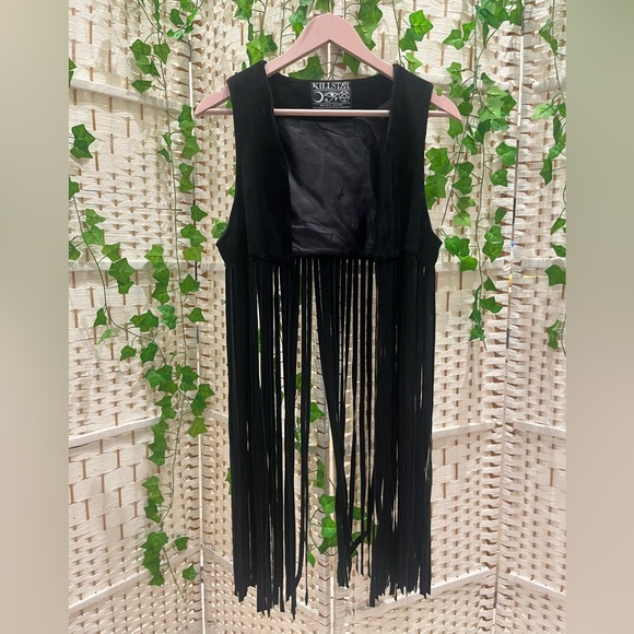 Very Rare original Killstar real suede tassel/ fringe waistcoat size S. - Picture 2 of 2